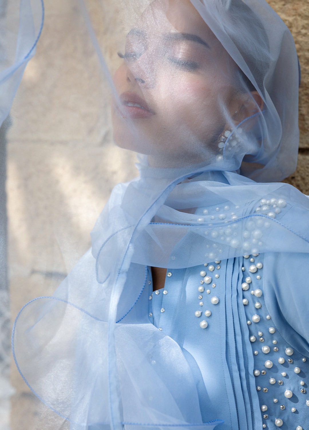 Elara by Mavie Women Pret Georgette Celeste - Festive Collection