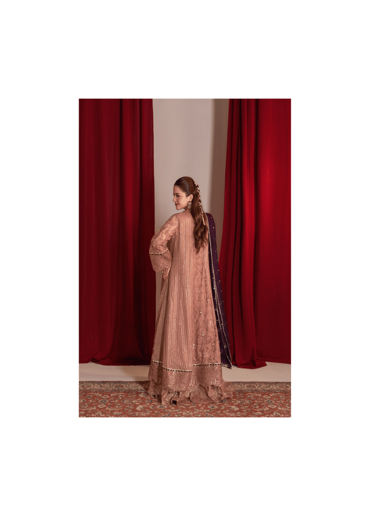 Zaaviay Rosy Mauve Chiffon Suits Pret 3 Piece Festive Collection