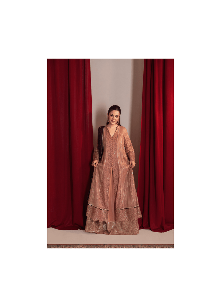 Zaaviay Rosy Mauve Chiffon Suits Pret 3 Piece Festive Collection