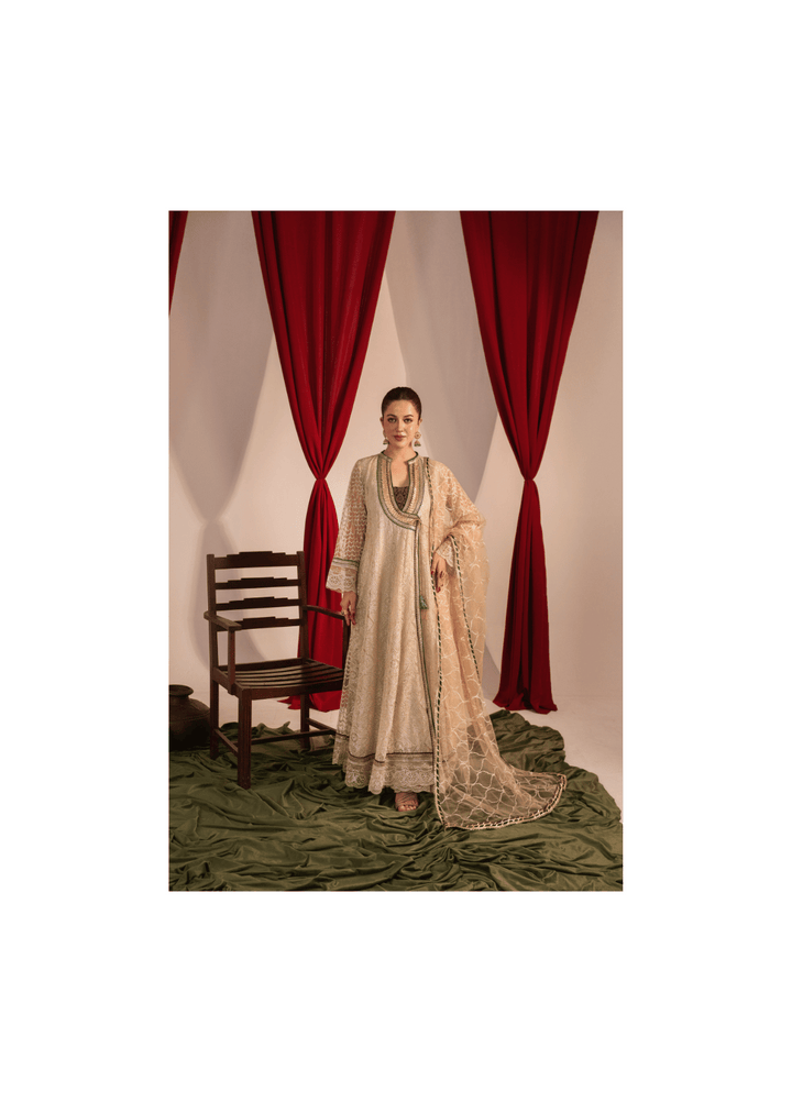 Zaaviay Beige Bloom Chikankari Suits Pret 3 Piece Festive Collection