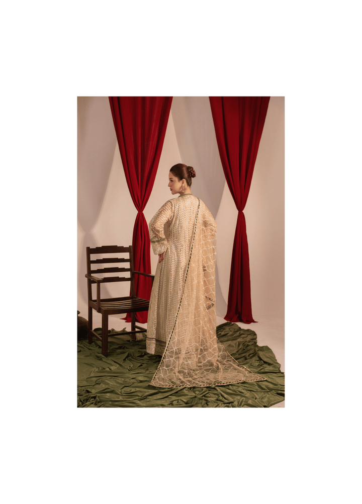 Zaaviay Beige Bloom Chikankari Suits Pret 3 Piece Festive Collection