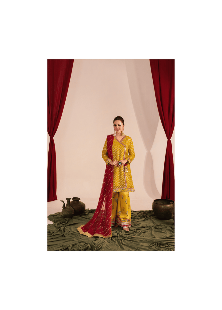 Zaaviay Olive Splash Chikankari Suits Pret 3 Piece Festive Collection