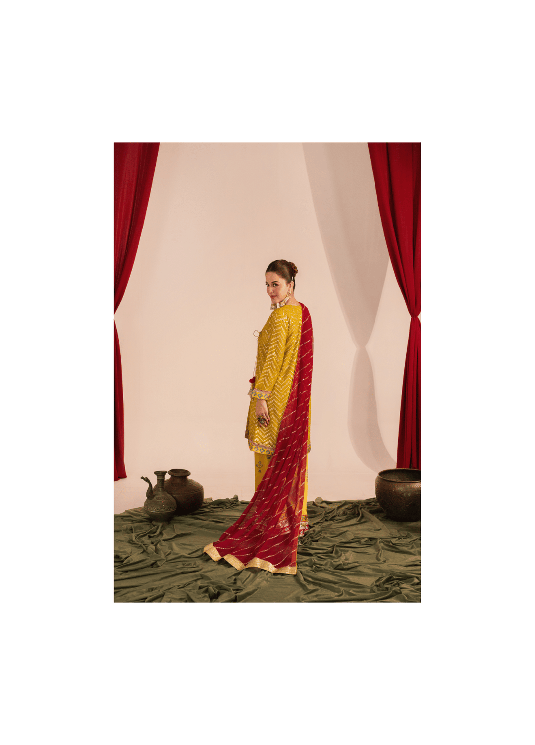 Zaaviay Olive Splash Chikankari Suits Pret 3 Piece Festive Collection
