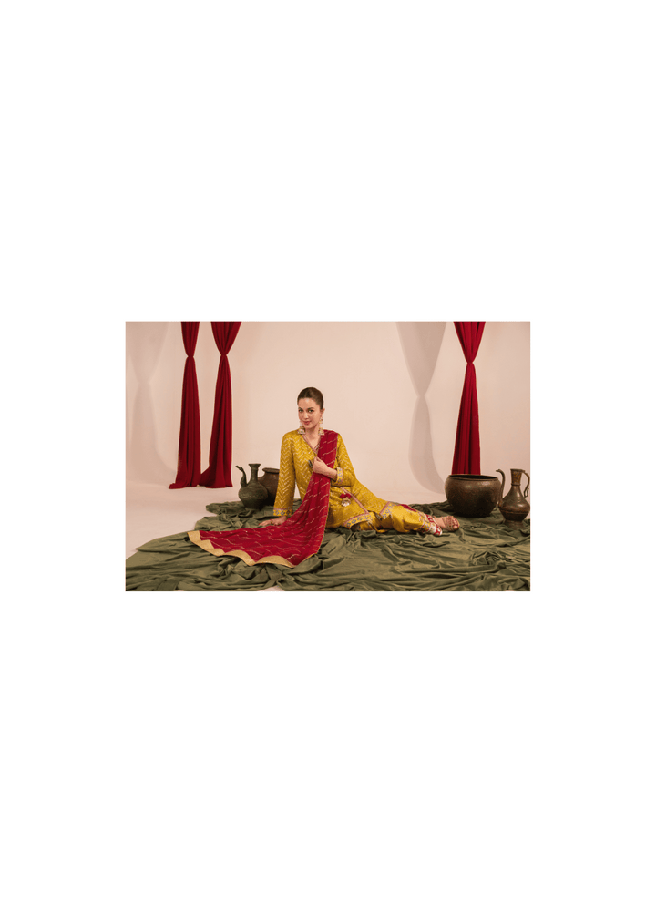 Zaaviay Olive Splash Chikankari Suits Pret 3 Piece Festive Collection