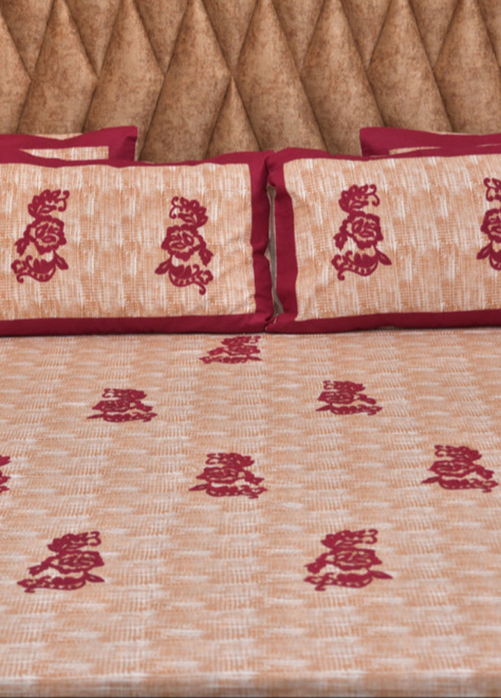 Innovative Official Patchwork Cotton Hand work Bedsheet Set with 4 Pillows Covers - Wedding Collection