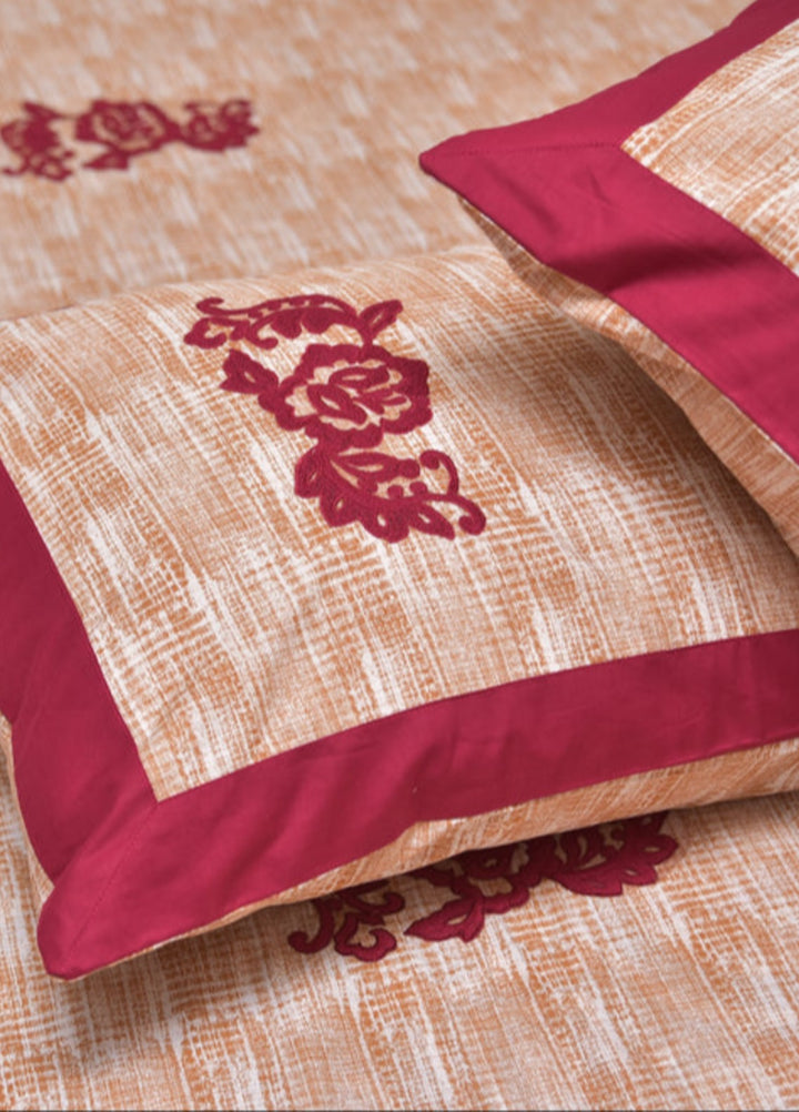 Innovative Official Patchwork Cotton Hand work Bedsheet Set with 4 Pillows Covers - Wedding Collection