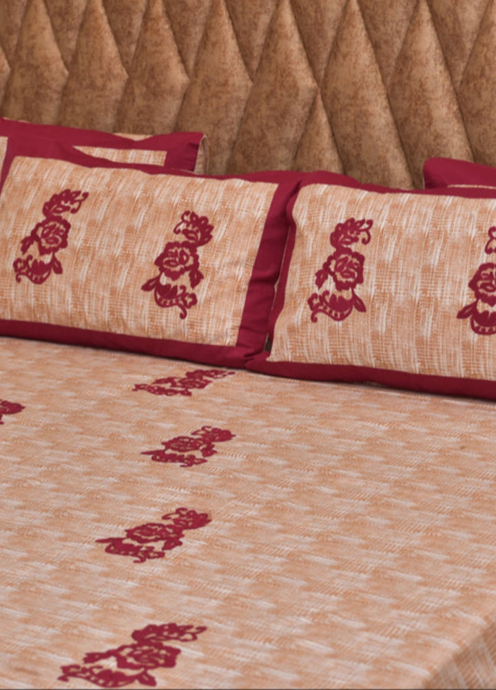 Innovative Official Patchwork Cotton Hand work Bedsheet Set with 4 Pillows Covers - Wedding Collection