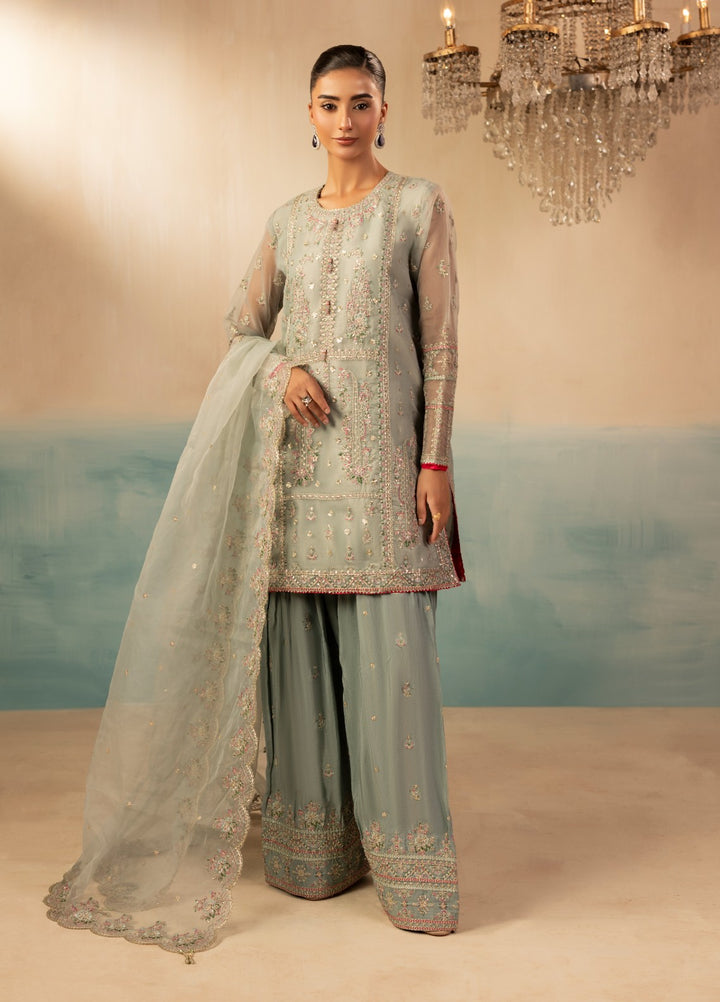 Signature by Diara Couture Pret Luxury Embroidered 3 Piece Raw Silk Insha-Fs-02-Pastel Grey - Formals Collection