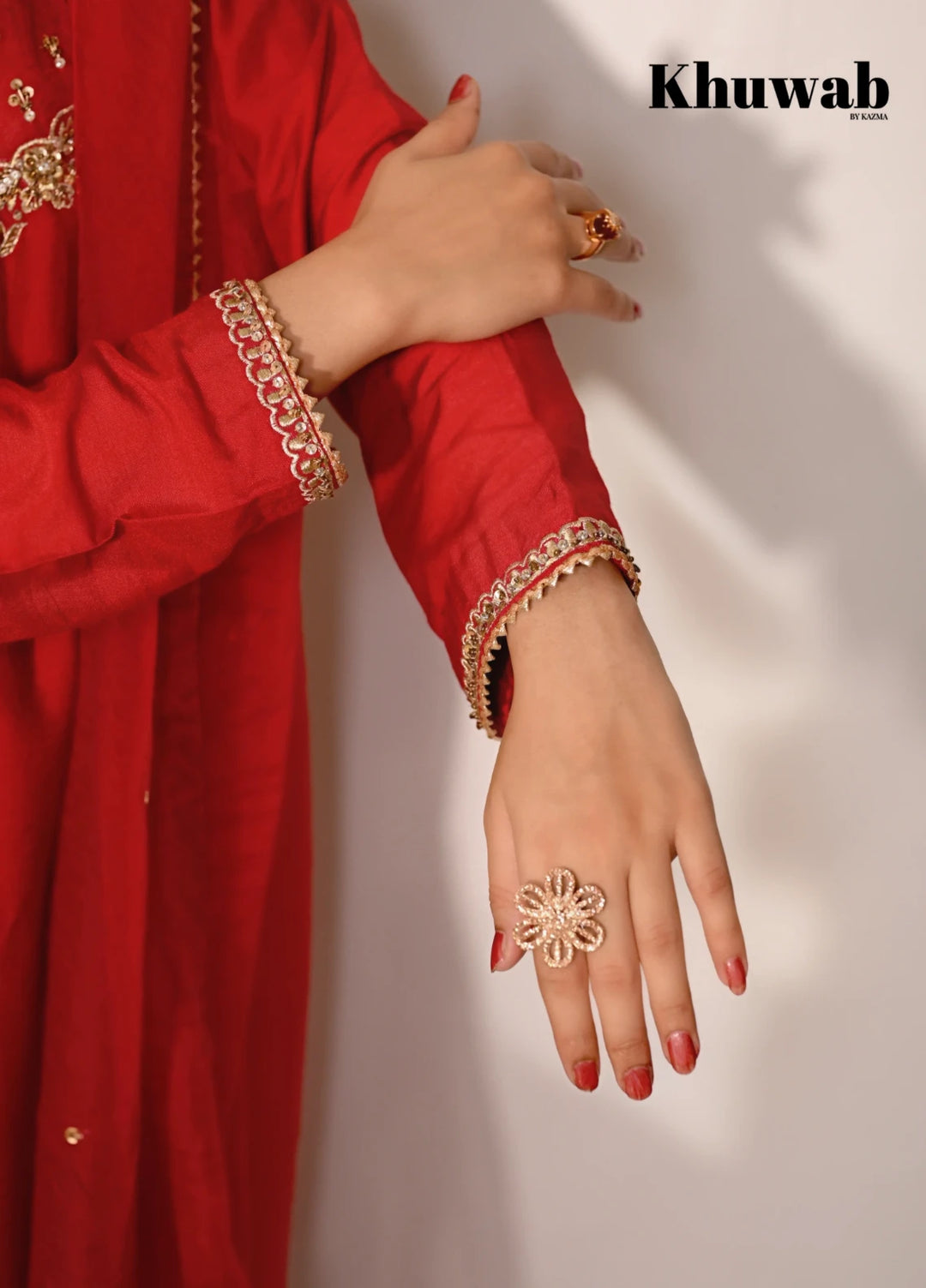 Khuwab by Kazma Shehnai Women Pret Cotton Silk 3 Piece Amber - Festive Collection