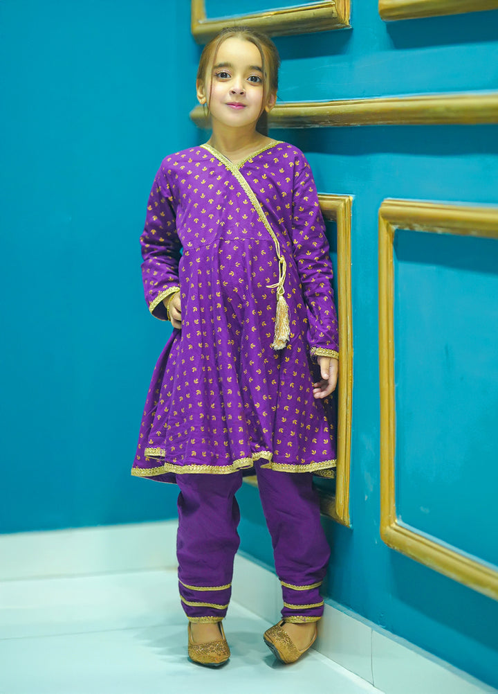 Modest Kids Pret 3 Piece Cotton Purple Adorn - Festive Collection