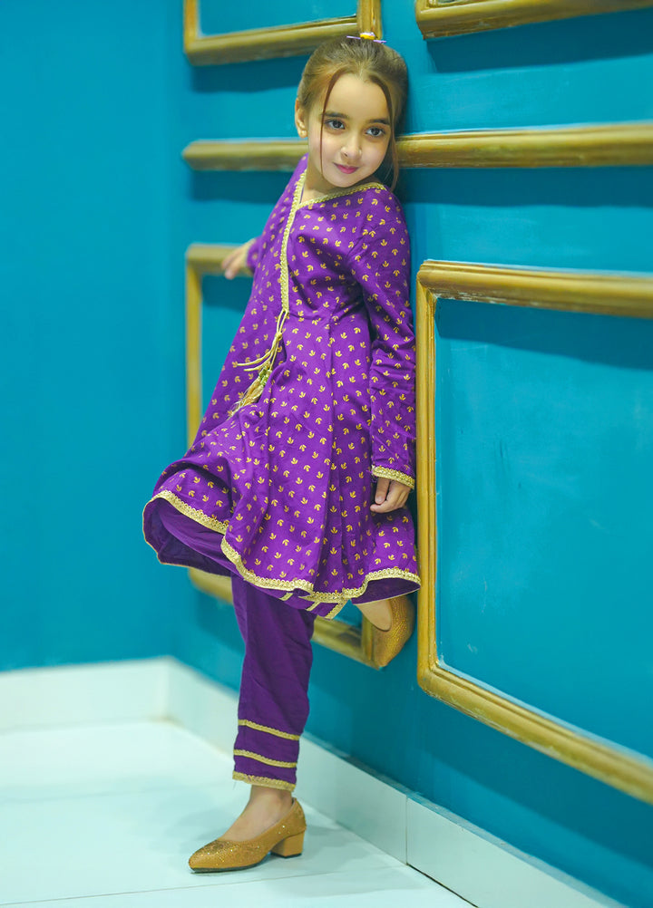 Modest Kids Pret 3 Piece Cotton Purple Adorn - Festive Collection