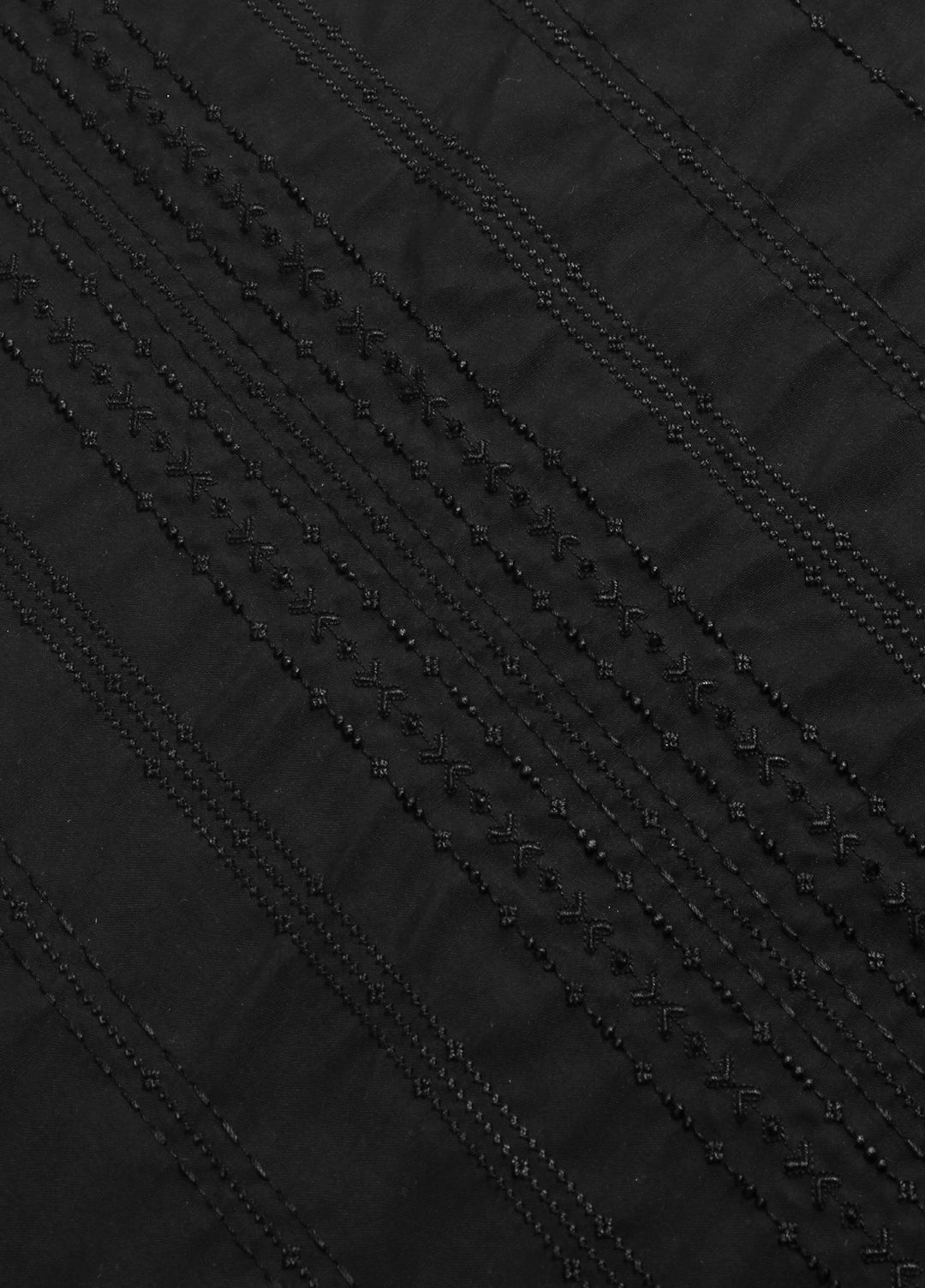 Monochorme by fabrich Men Unstitch Front Allover Embroidery With Bann/Placket Black GTS-FE-014 - Festive Collection