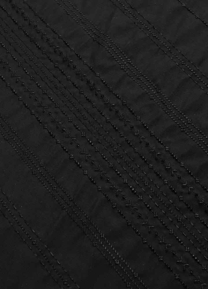 Monochorme by fabrich Men Unstitch Front Allover Embroidery With Bann/Placket Black GTS-FE-014 - Festive Collection