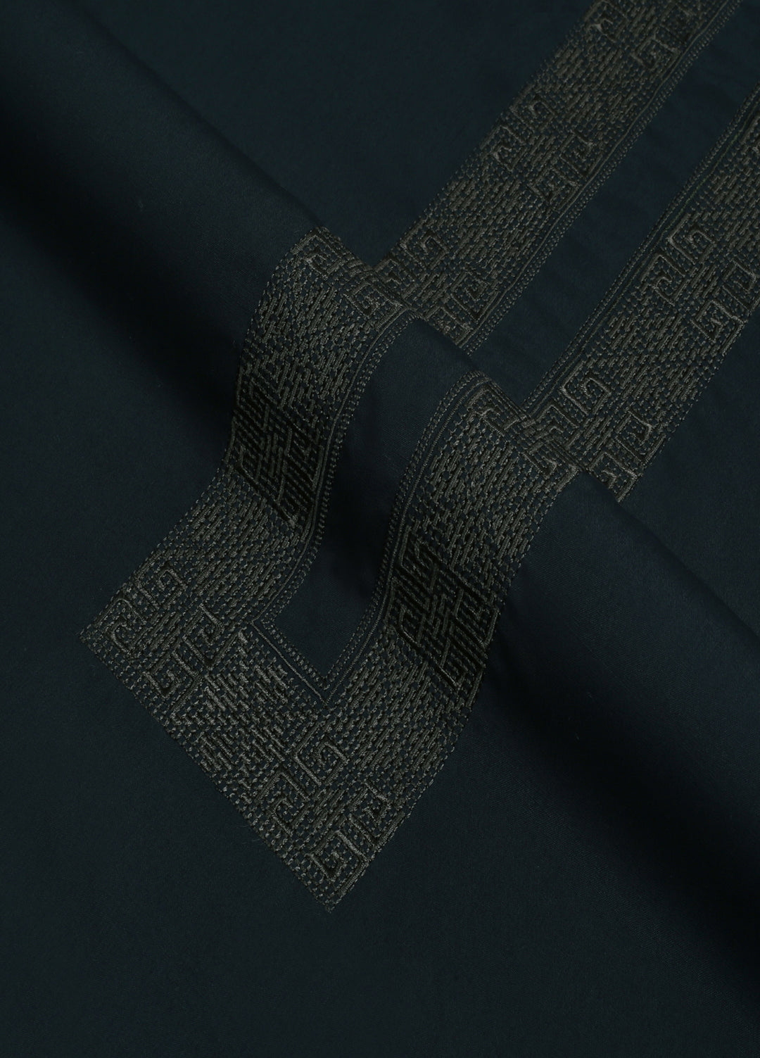 Monochorme by fabrich Men Unstitch Tarkashi Effect Embroidered Neckline Olive GTS-FE-005 - Festive Collection