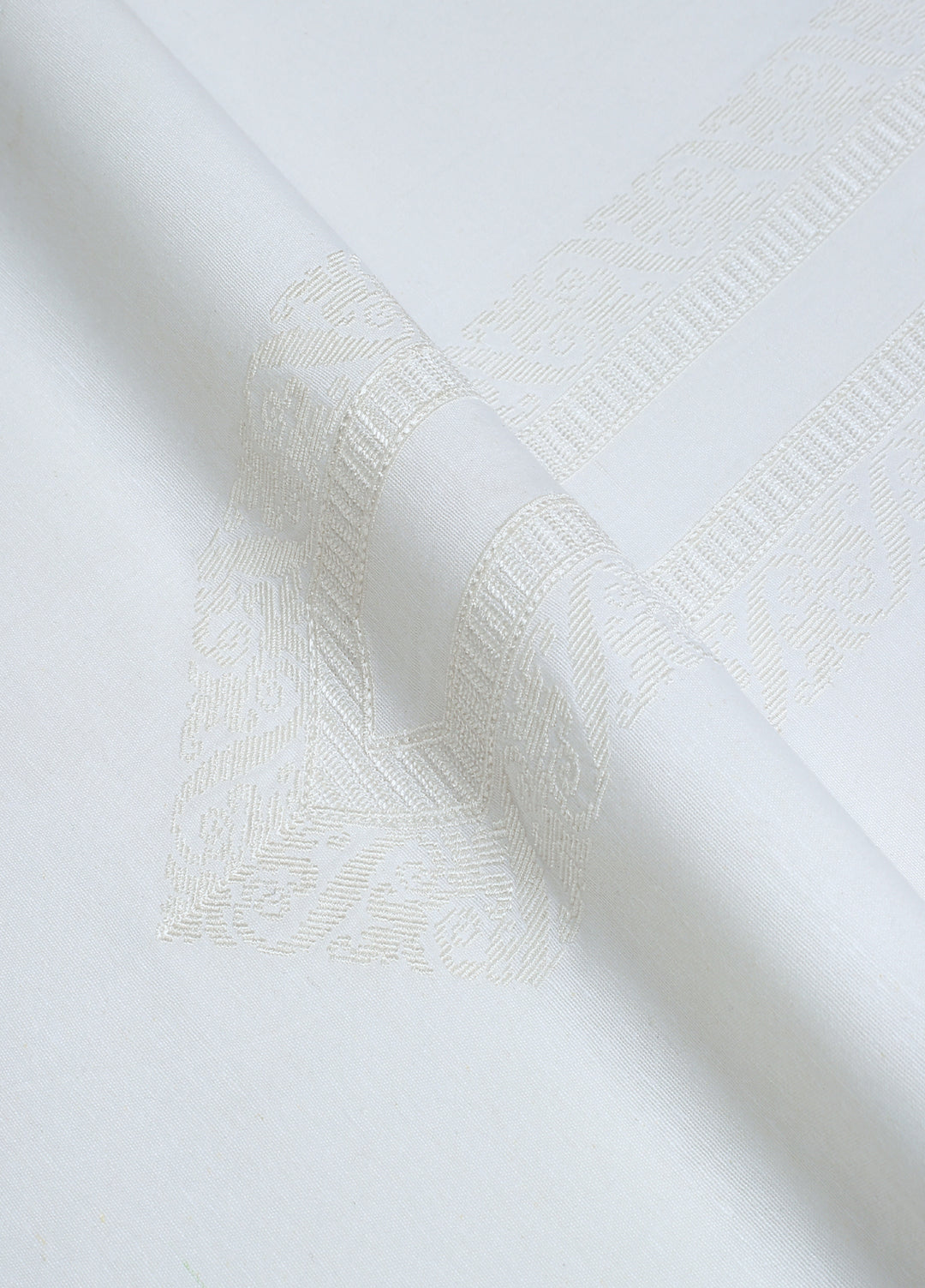 Men Unstitch Embroidered Neckline Cotton Karandi-Off White-GTS-KB-021