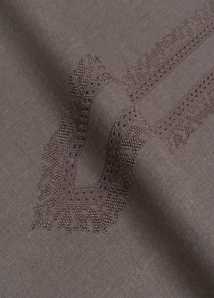 Men Unstitch Embroidered Khaddar Cutwork Neckline-Luxor-GTS-KB-015