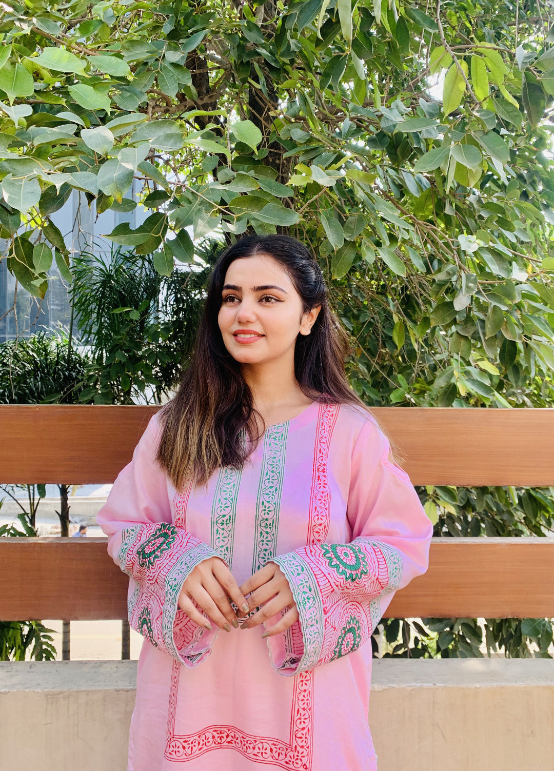 Pret Bee Women Cotton Embroidered Suits 2 Piece Light Pink - Winter Collection