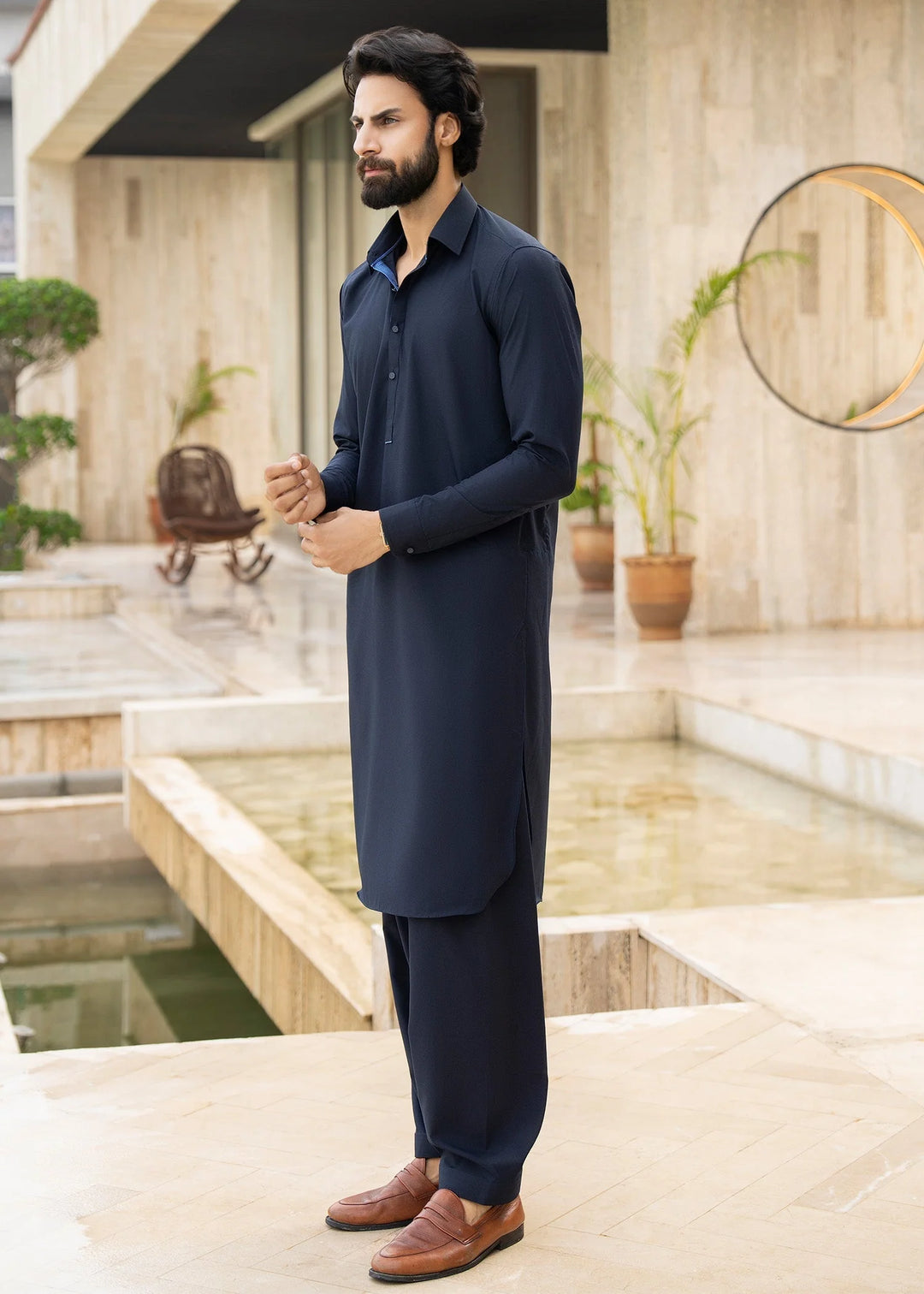 Ghumaan by Buraq Mens Pret Kurta Shalwar Wash n Wear Shaffaf - Casual Collection