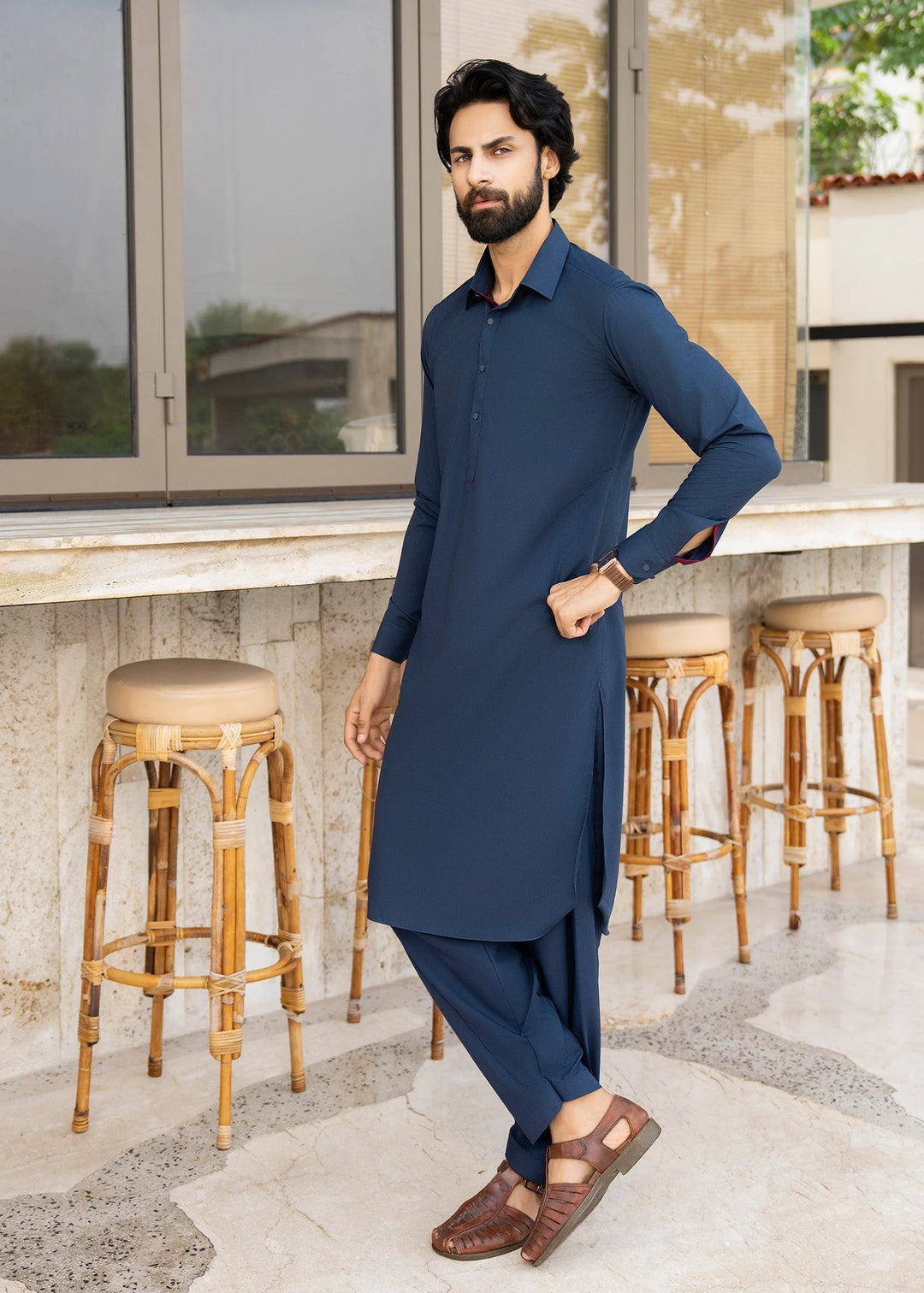 Ghumaan by Buraq Mens Pret Kurta Shalwar Wash n Wear Hayrah - Casual Collection