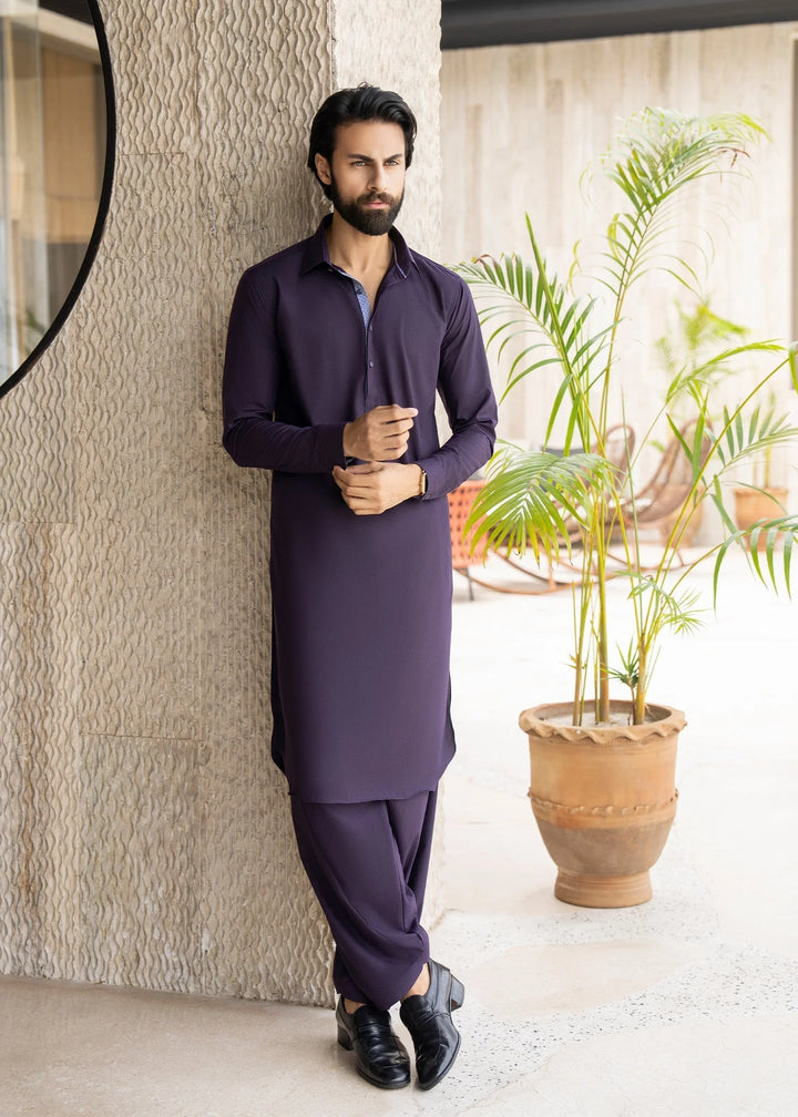 Ghumaan by Buraq Mens Pret Kurta Shalwar Wash n Wear Gulaab - Casual Collection