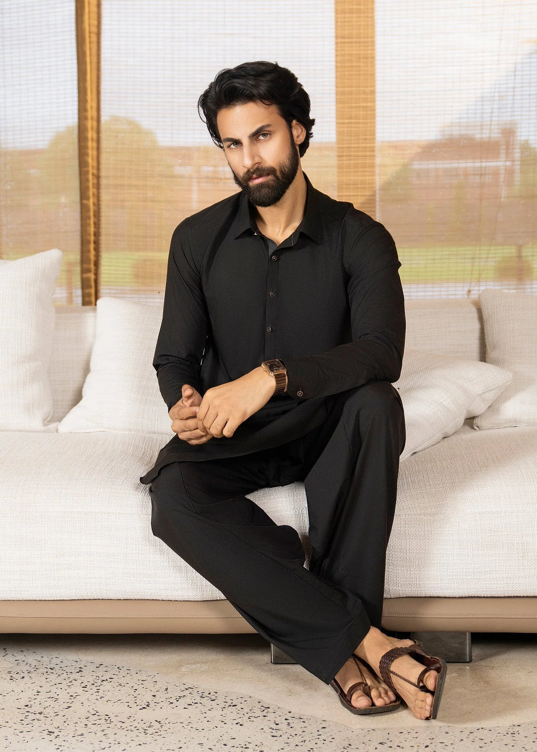 Ghumaan by Buraq Mens Pret Kurta Shalwar Wash n Wear Wasl - Casual Collection