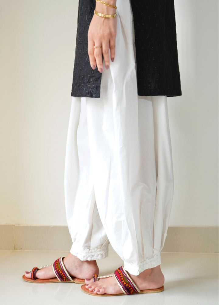 Breezy Basics by Deck Up Women Bottoms 1 Piece Marjina Shalwar - White - Casual Collection