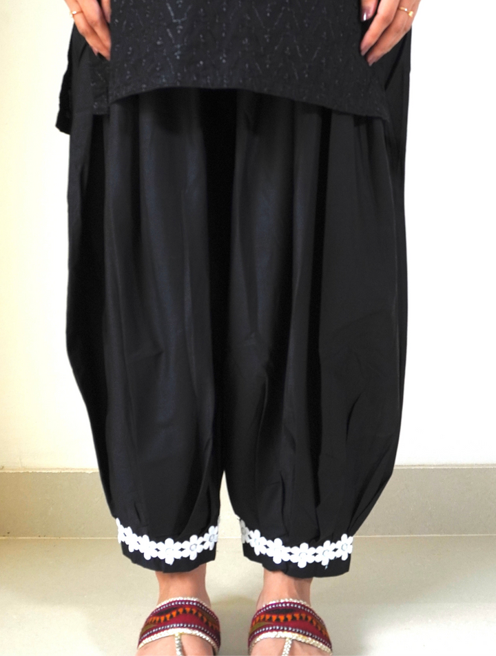 Breezy Basics by Deck Up Women Bottoms 1 Piece Marjina Shalwar - Black - Casual Collection