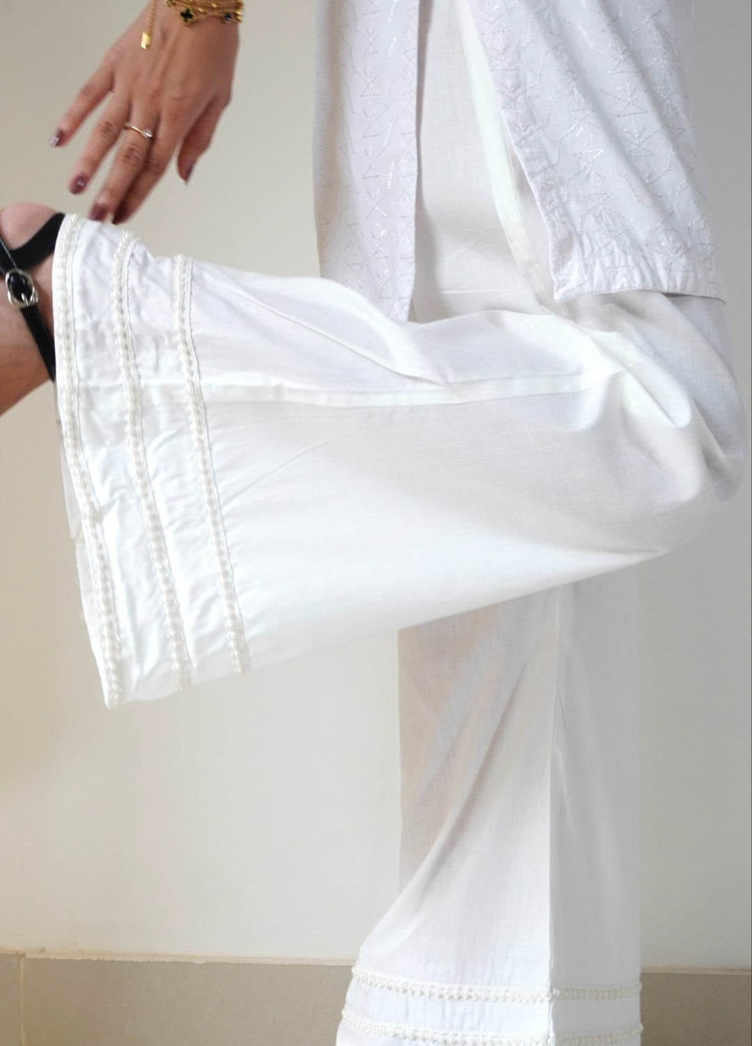 Breezy Basics by Deck Up Women Bottoms 1 Piece Pearl Bell Bottoms - White - Summer Collection