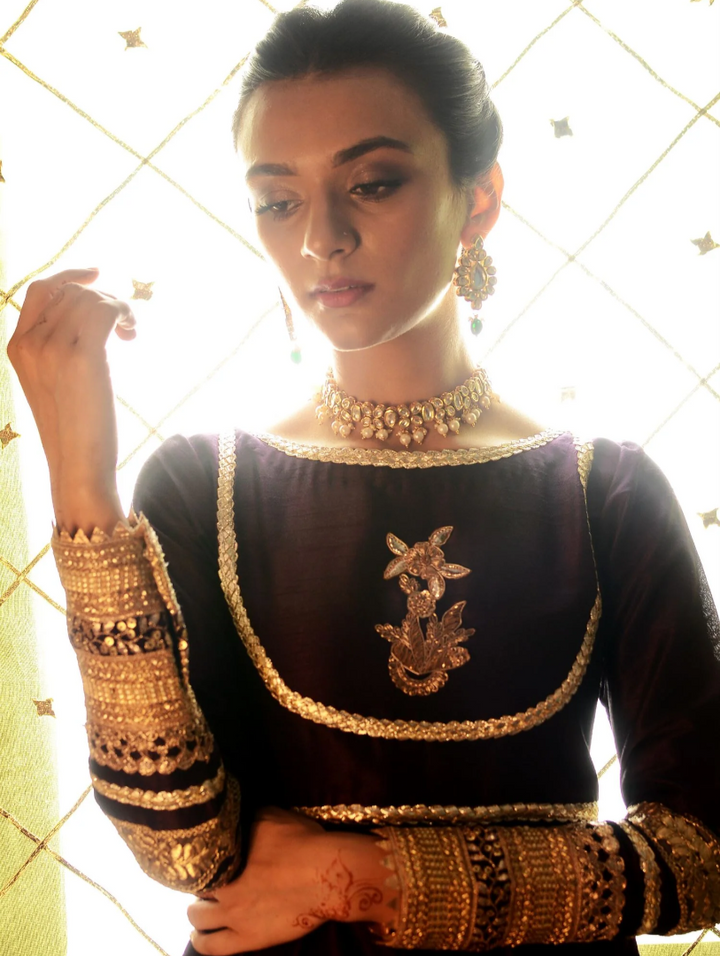 Luxe By Hues Atelier Women Pret 2 Piece Gota Heirloom Anarkali - Formals Collection