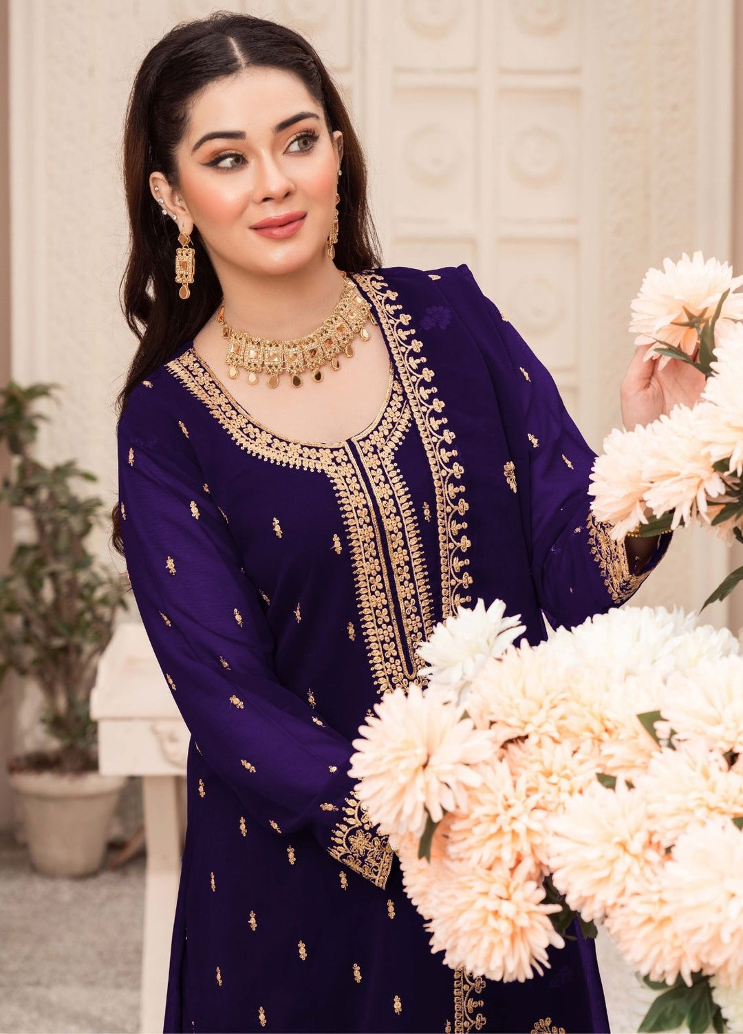 Rang e Haya by Abaan Zohan Woman Pret Chiffon 3 Piece Ada Purple - Festive Collection