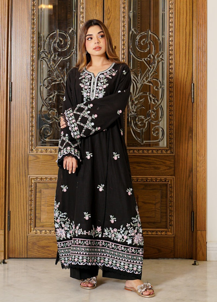 Zyna Unstitched Embroidered Khaddar 3 Piece Noir - Winter Collection
