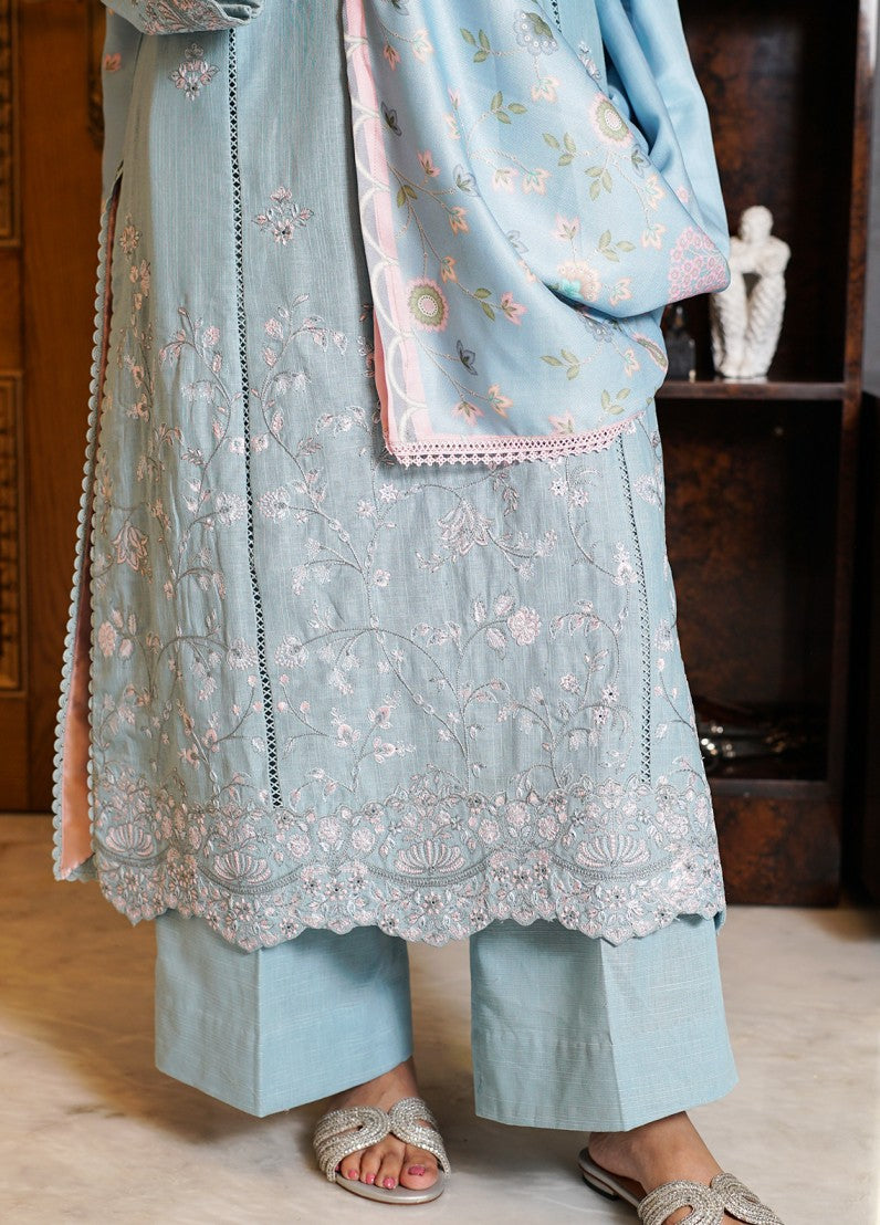 Zyna Unstitched Embroidered Khaddar 3 Piece Zyral - Winter Collection