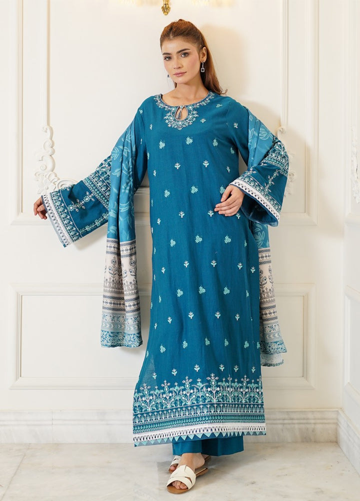 Zyna Unstitched Embroidered Khaddar 3 Piece Aureal - Winter Collection