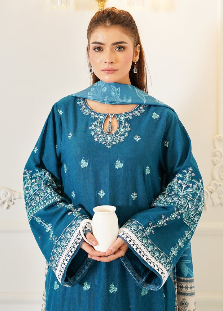 Zyna Unstitched Embroidered Khaddar 3 Piece Aureal - Winter Collection