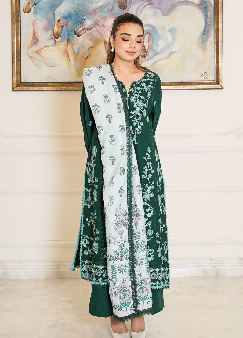 Zyna Unstitched Embroidered Khaddar 3 Piece Silva - Winter Collection