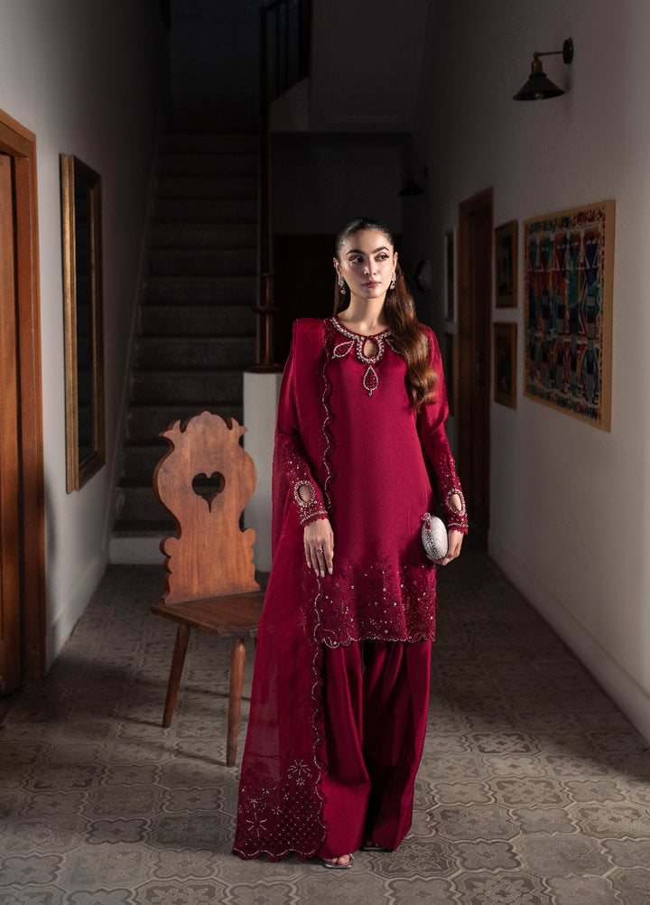 Amelia by Scherezade Women Pret Luxury Shisha Silk 3 Piece Rosette - Festive Collection