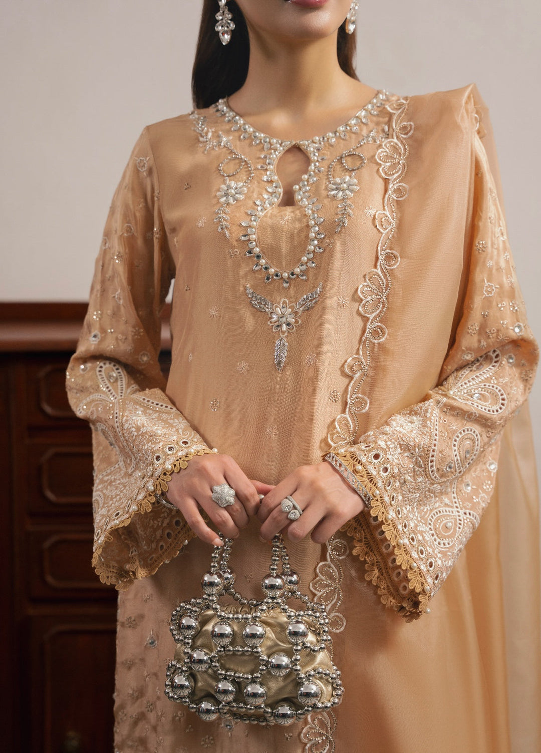 Amelia by Scherezade Women Pret Luxury Ramen Silk 3 Piece Coco - Festive Collection