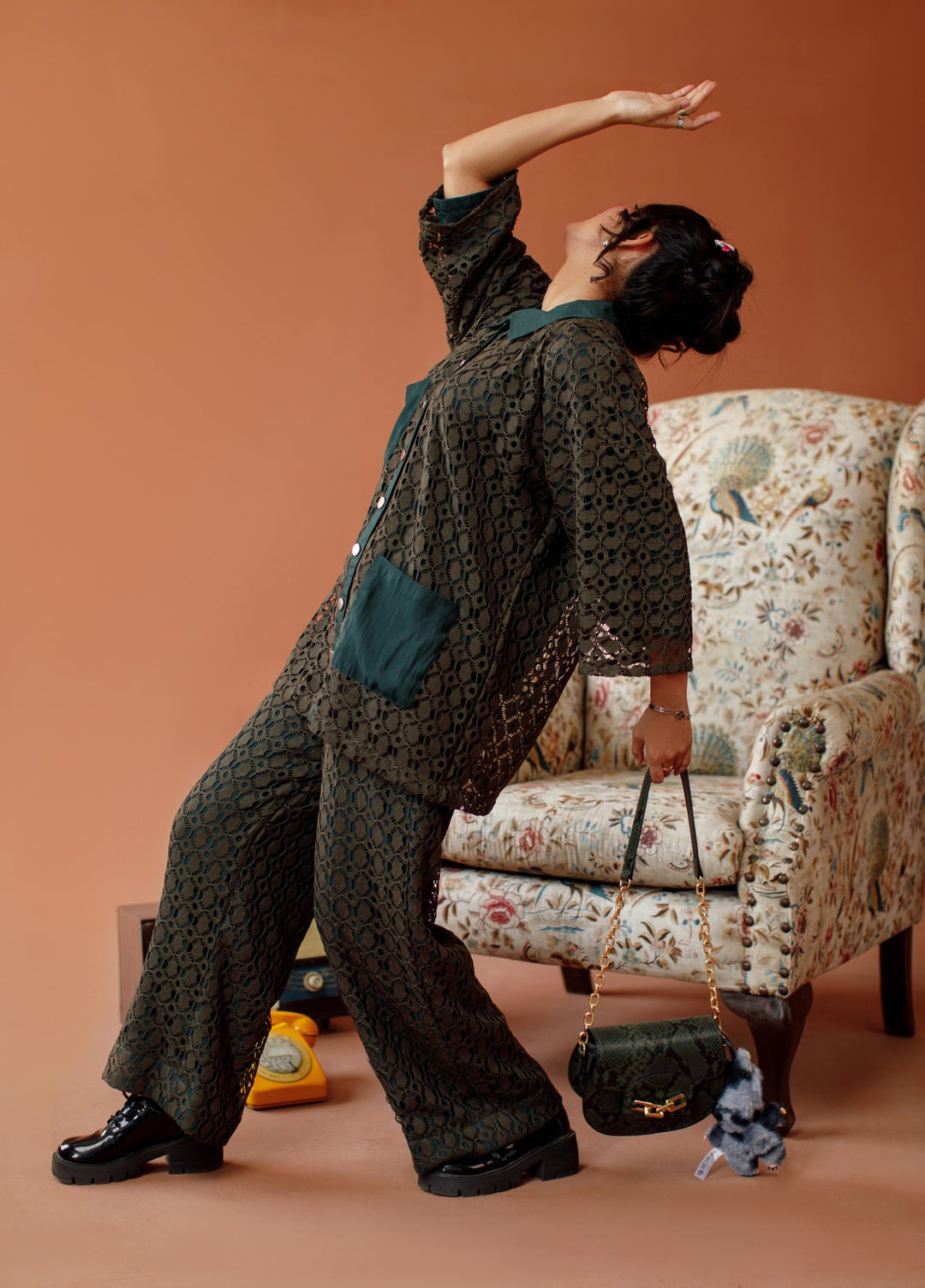 Motion by Ombrella Women Pret 2 Piece Cotton Olive Decode - Casual Collection