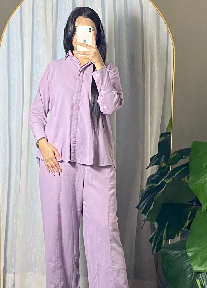Urban Cut Pret Garment Dyed Cotton 2 Piece Lavender Co-Ord C0208 - Summer Collection