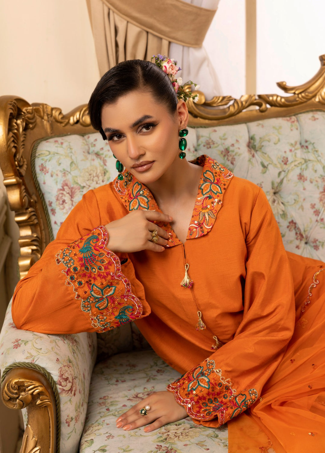 Style Nova By Tessa Pret 3 Piece Embroidered Raw Silk Sheryl - Festive Collection