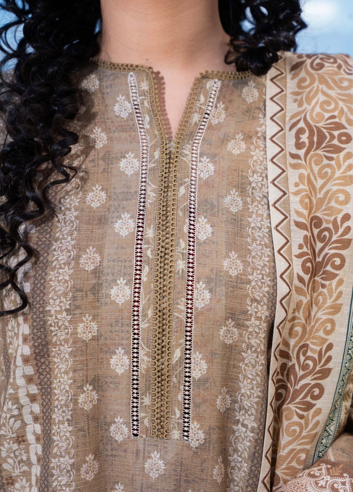 FAWN - Printed Unstitched Khaddar Suit (3 Piece) 3127