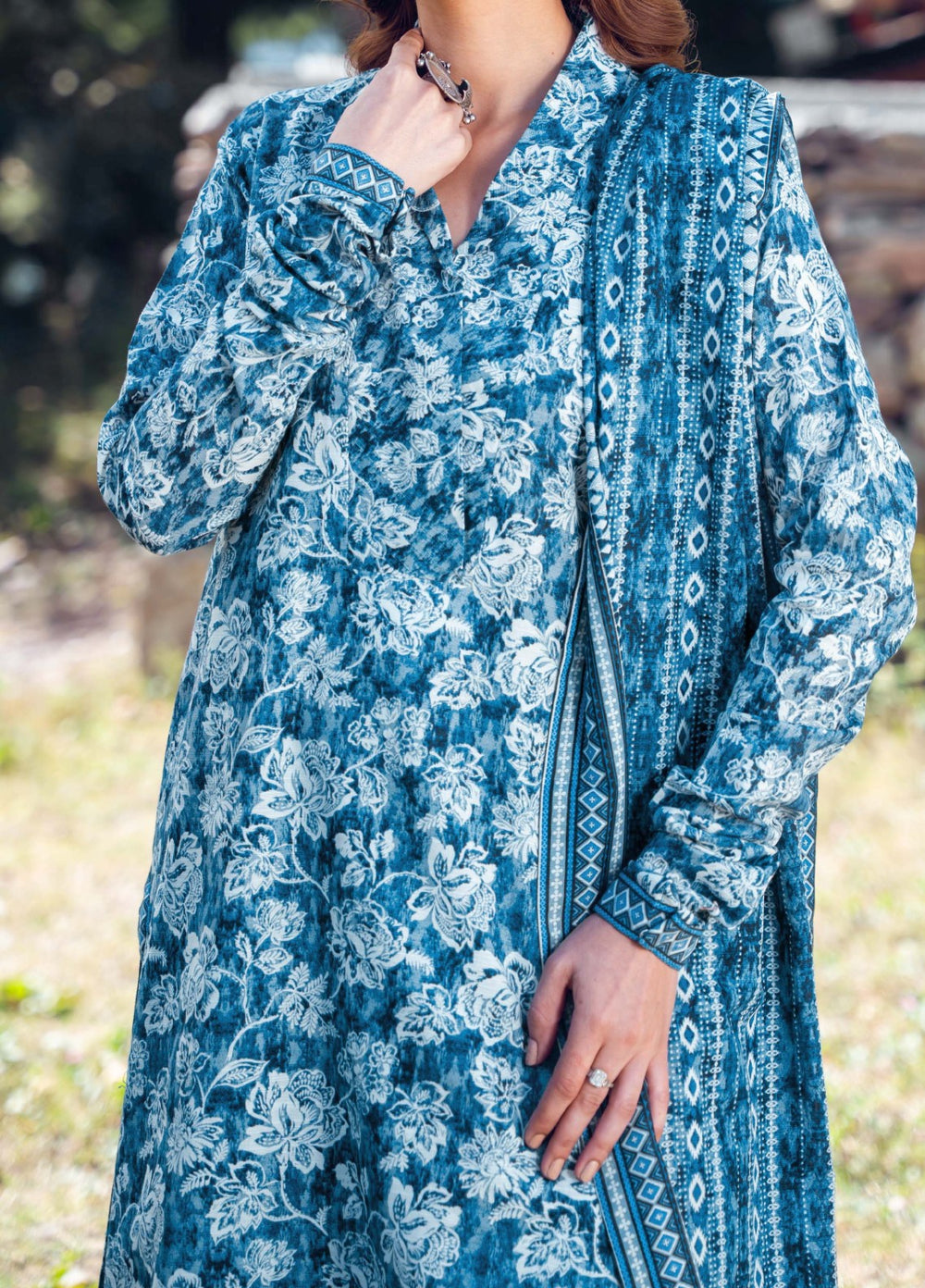 PRUSSIAN - Printed Unstitched Khaddar Suit (3 Piece) 3130