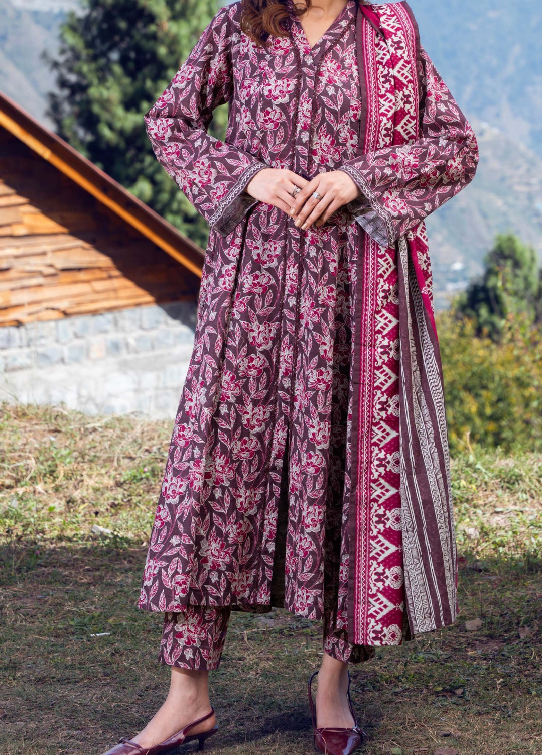 ORCHID - Printed Unstitched Khaddar Suit (3 Piece) 3133