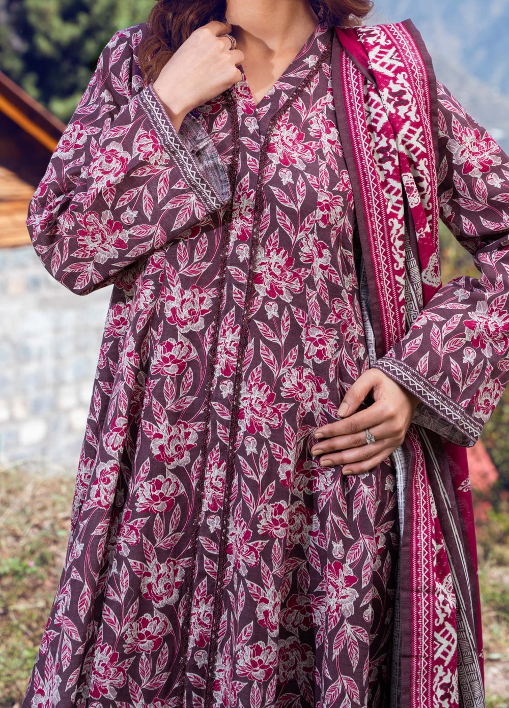 ORCHID - Printed Unstitched Khaddar Suit (3 Piece) 3133