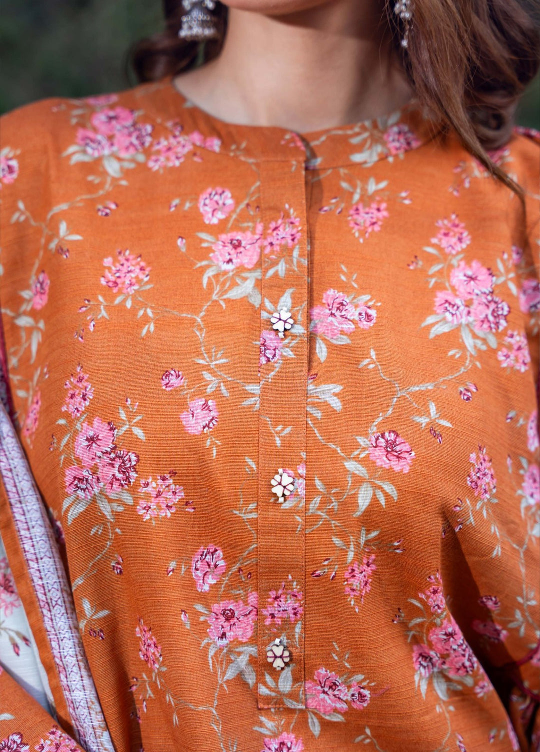 TANGERINE - Printed Unstitched Khaddar Suit (3 Piece) 3146