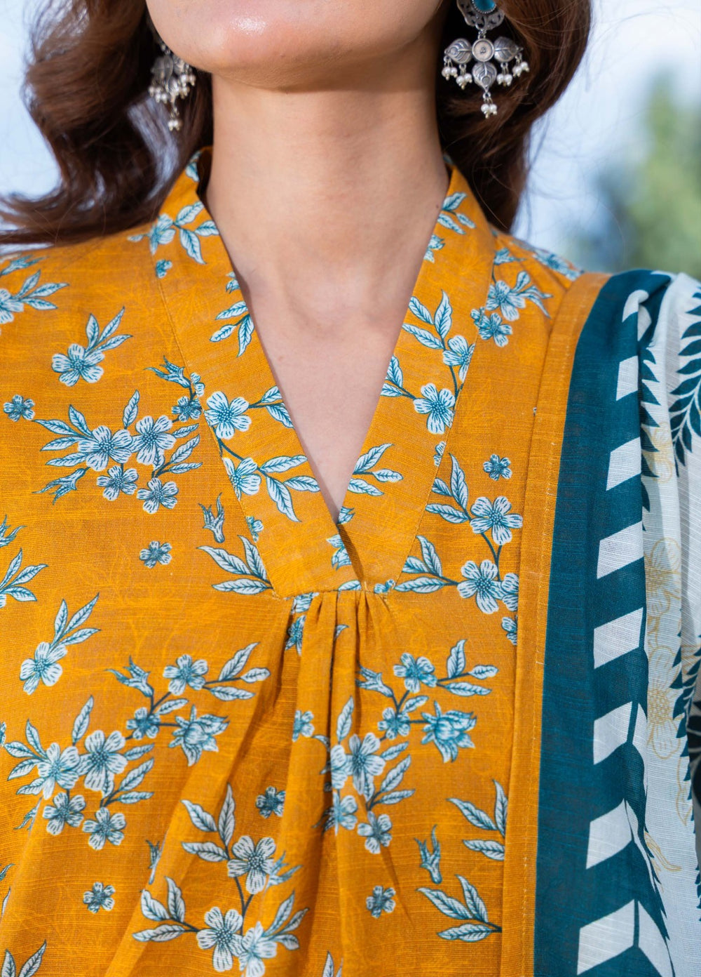 SULPHUR - Printed Unstitched Khaddar Suit (3 Piece) 3176