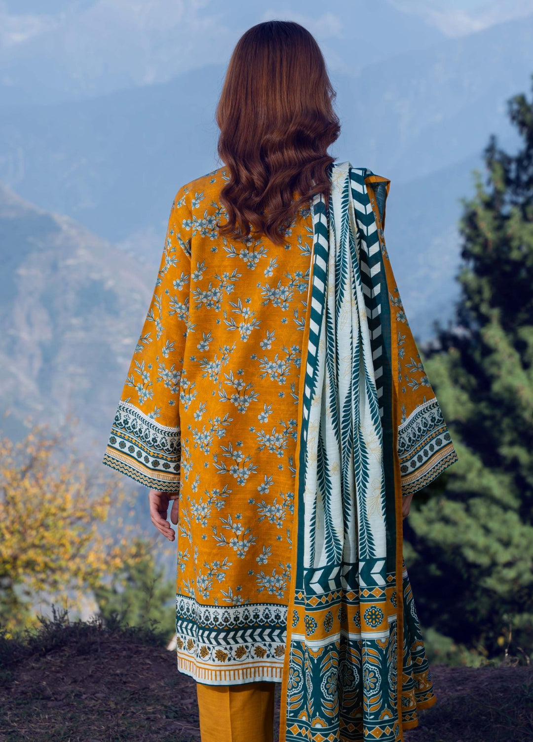 SULPHUR - Printed Unstitched Khaddar Suit (3 Piece) 3176