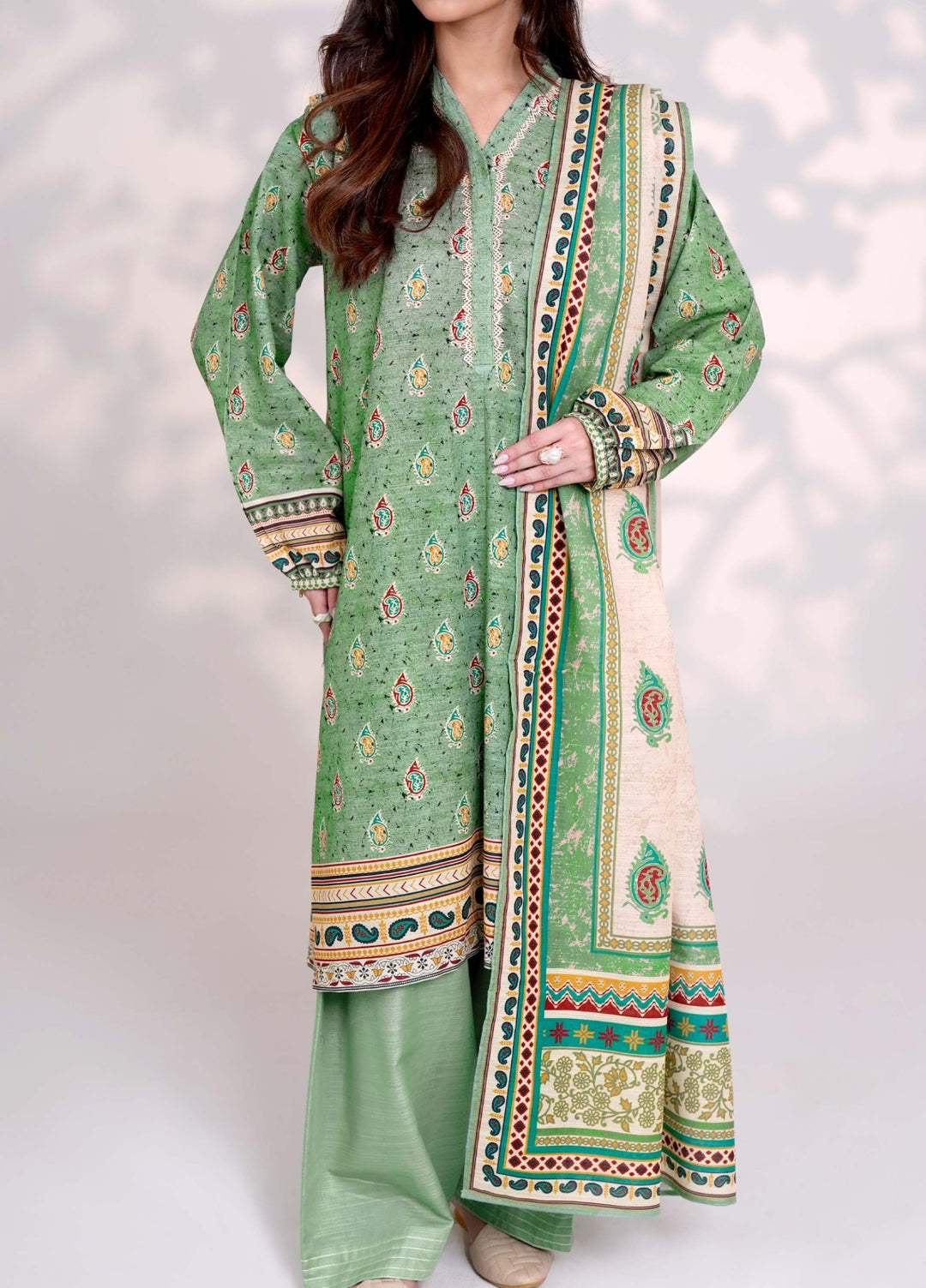 GUACAMOLE - Printed Unstitched Khaddar Suit (3 Piece) 3177