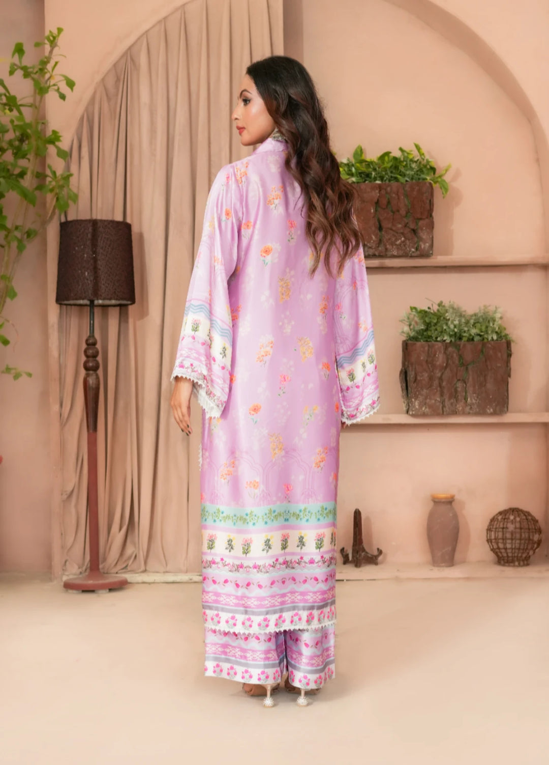 Lilac Grace - Embrioded Malai Silk 2pc suit
