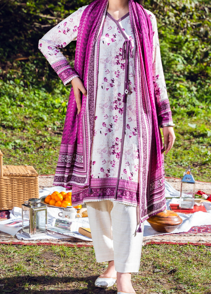 Narmin by Narkins Peach Prints Unstitched 3 Piece NBN25PW Wisteria - 3188 - Winter Collection